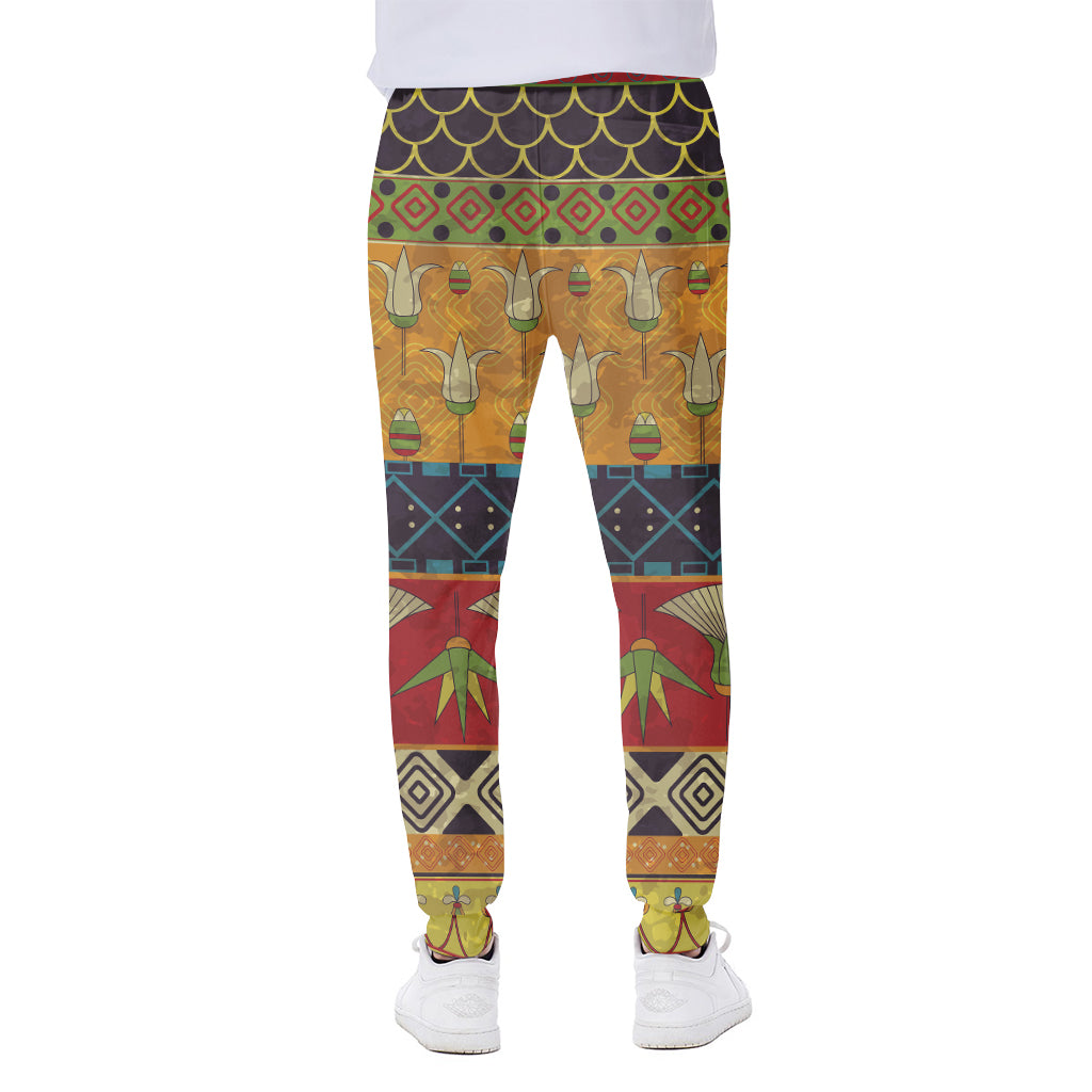 Egyptian Tribal Pattern Print Scuba Joggers