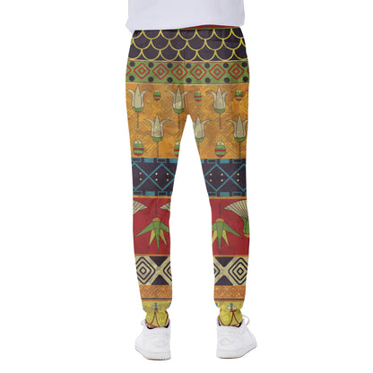 Egyptian Tribal Pattern Print Scuba Joggers