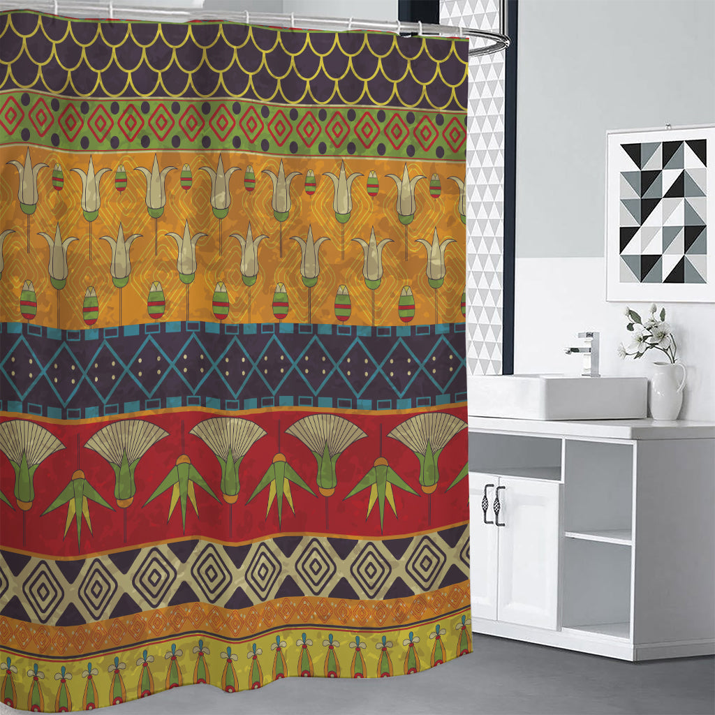 Egyptian Tribal Pattern Print Shower Curtain