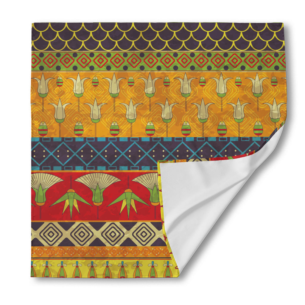 Egyptian Tribal Pattern Print Silk Bandana