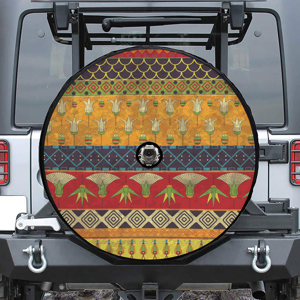 Egyptian Tribal Pattern Print Tire Cover With Camera Hole