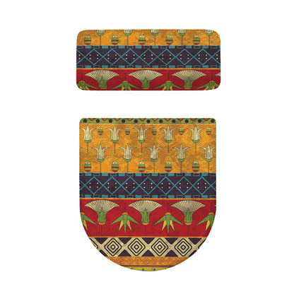 Egyptian Tribal Pattern Print Toilet Lid And Tank Cover Set