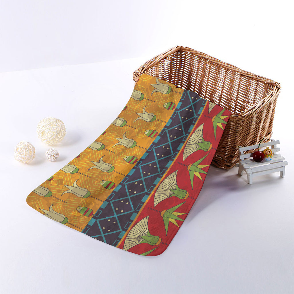 Egyptian Tribal Pattern Print Towel
