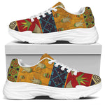 Egyptian Tribal Pattern Print White Chunky Shoes