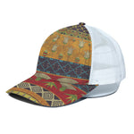 Egyptian Tribal Pattern Print White Mesh Trucker Cap