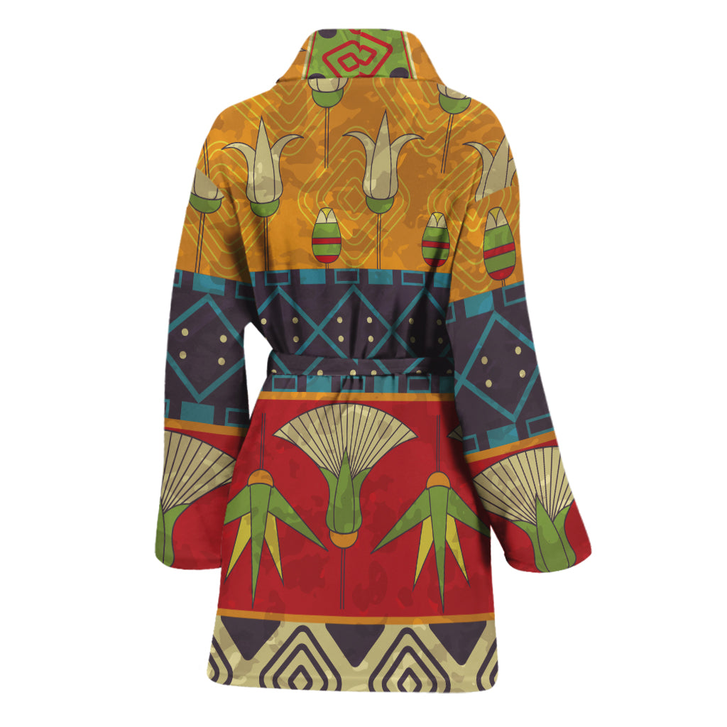 Egyptian Tribal Pattern Print Women's Bathrobe