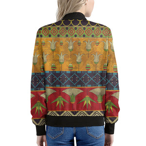 Egyptian Tribal Pattern Print Women's Bomber Jacket