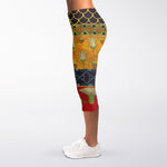 Egyptian Tribal Pattern Print Women's Capri Leggings