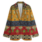 Egyptian Tribal Pattern Print Women's Cotton Blazer