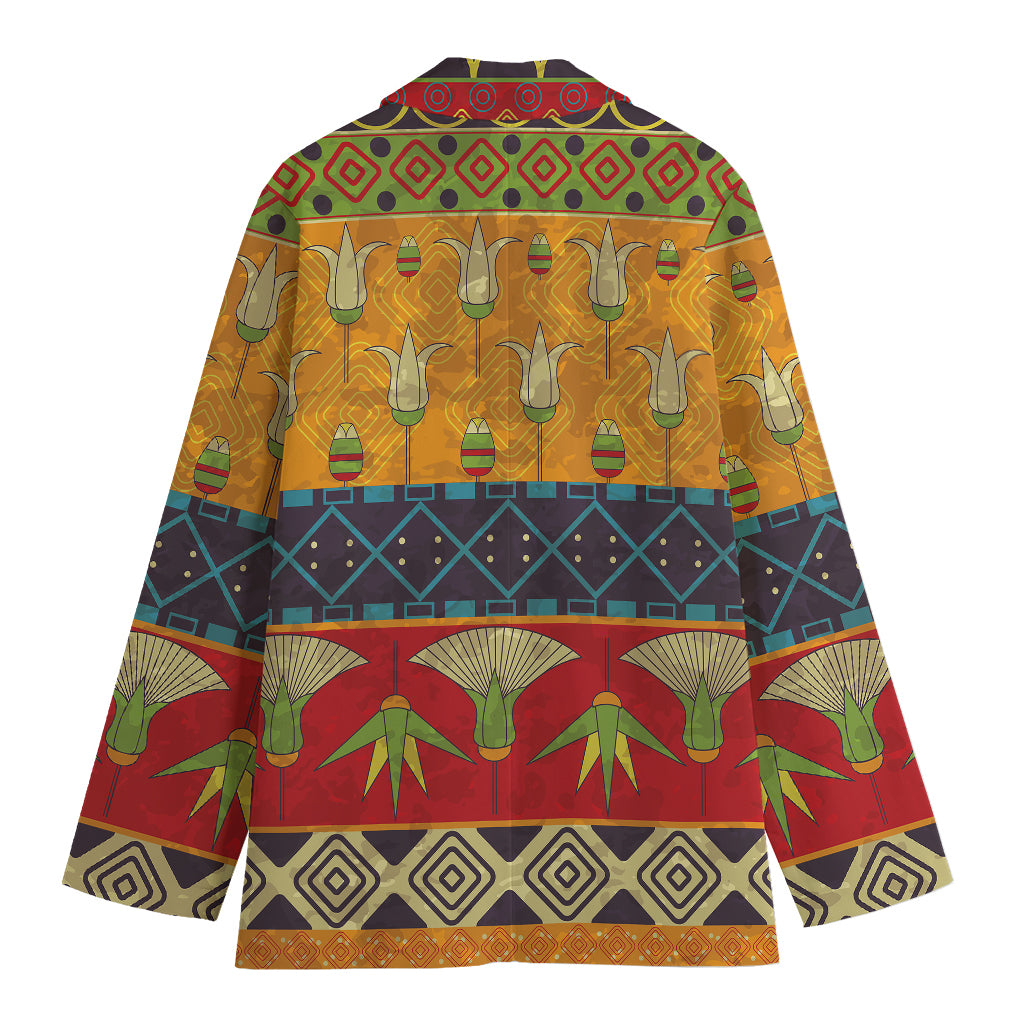 Egyptian Tribal Pattern Print Women's Cotton Blazer