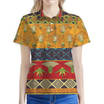 Egyptian Tribal Pattern Print Women's Polo Shirt