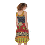 Egyptian Tribal Pattern Print Women's Sleeveless Dress