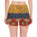 Egyptian Tribal Pattern Print Women's Split Running Shorts