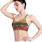 Egyptian Tribal Pattern Print Women's Sports Bra