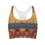 Egyptian Tribal Pattern Print Women's Sports Bra