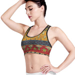 Egyptian Tribal Pattern Print Women's Sports Bra