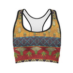 Egyptian Tribal Pattern Print Women's Sports Bra