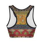 Egyptian Tribal Pattern Print Women's Sports Bra