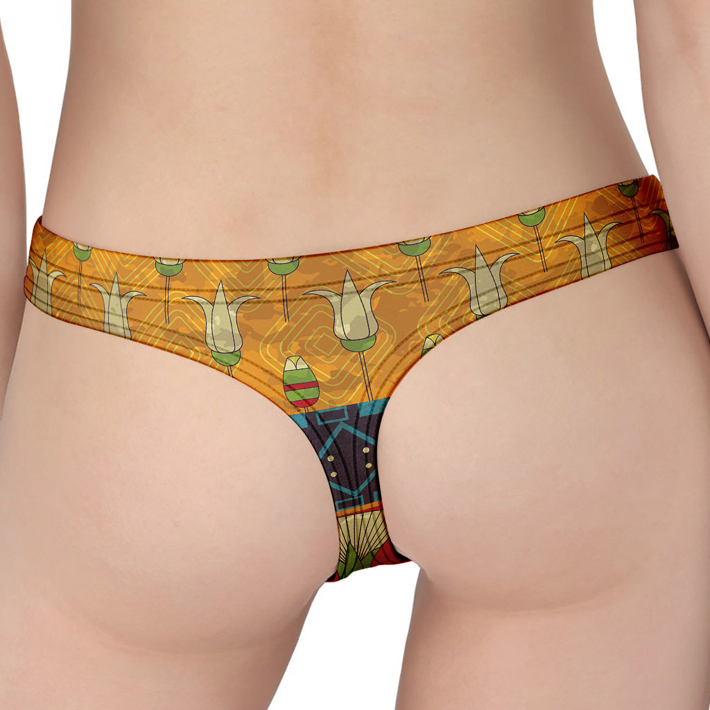 Egyptian Tribal Pattern Print Women's Thong