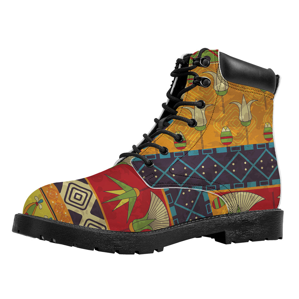 Egyptian Tribal Pattern Print Work Boots