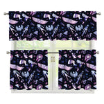 Egyptian Tribal Symbols Print 3 Piece Kitchen Curtains