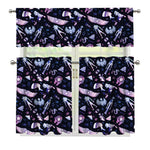 Egyptian Tribal Symbols Print 3 Piece Kitchen Curtains