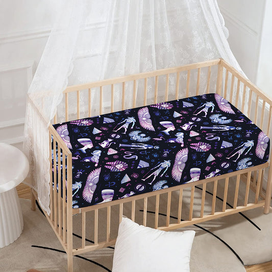 Egyptian Tribal Symbols Print Baby Crib Sheet