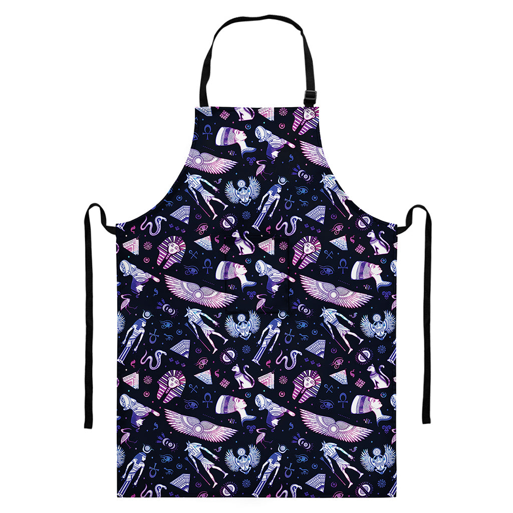 Egyptian Tribal Symbols Print Bib Apron With Pocket