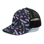 Egyptian Tribal Symbols Print Black Mesh Trucker Cap