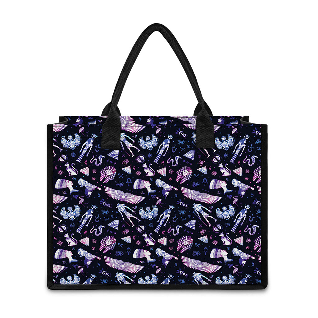 Egyptian Tribal Symbols Print Canvas Tote Bag