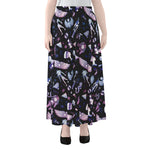 Egyptian Tribal Symbols Print Chiffon Maxi Skirt