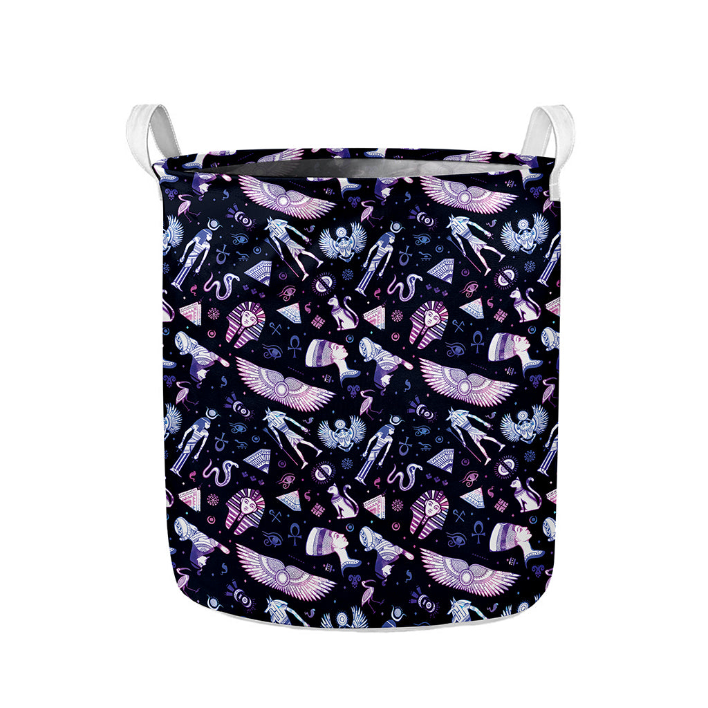 Egyptian Tribal Symbols Print Collapsible Laundry Basket