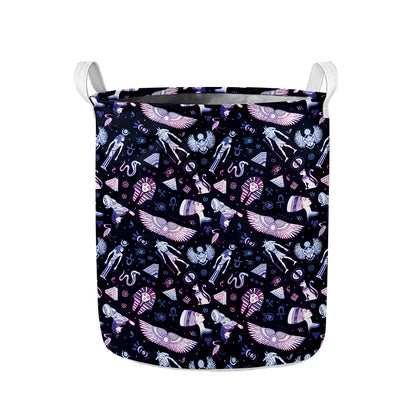 Egyptian Tribal Symbols Print Collapsible Laundry Basket