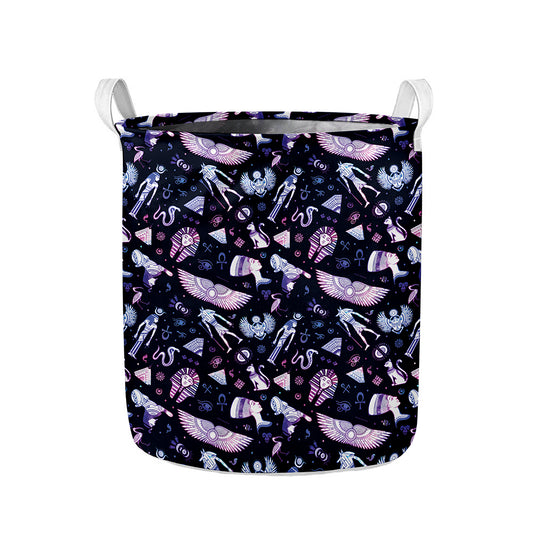 Egyptian Tribal Symbols Print Collapsible Laundry Basket