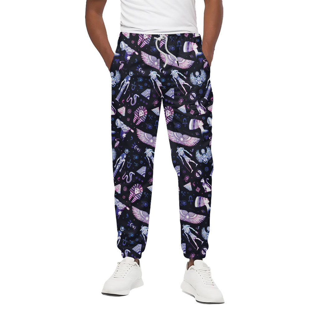 Egyptian Tribal Symbols Print Cotton Pants