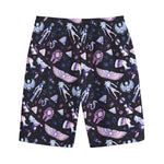 Egyptian Tribal Symbols Print Cotton Shorts