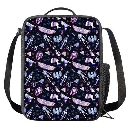 Egyptian Tribal Symbols Print Crossbody Lunch Bag