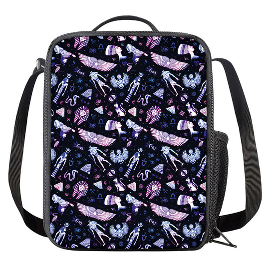 Egyptian Tribal Symbols Print Crossbody Lunch Bag