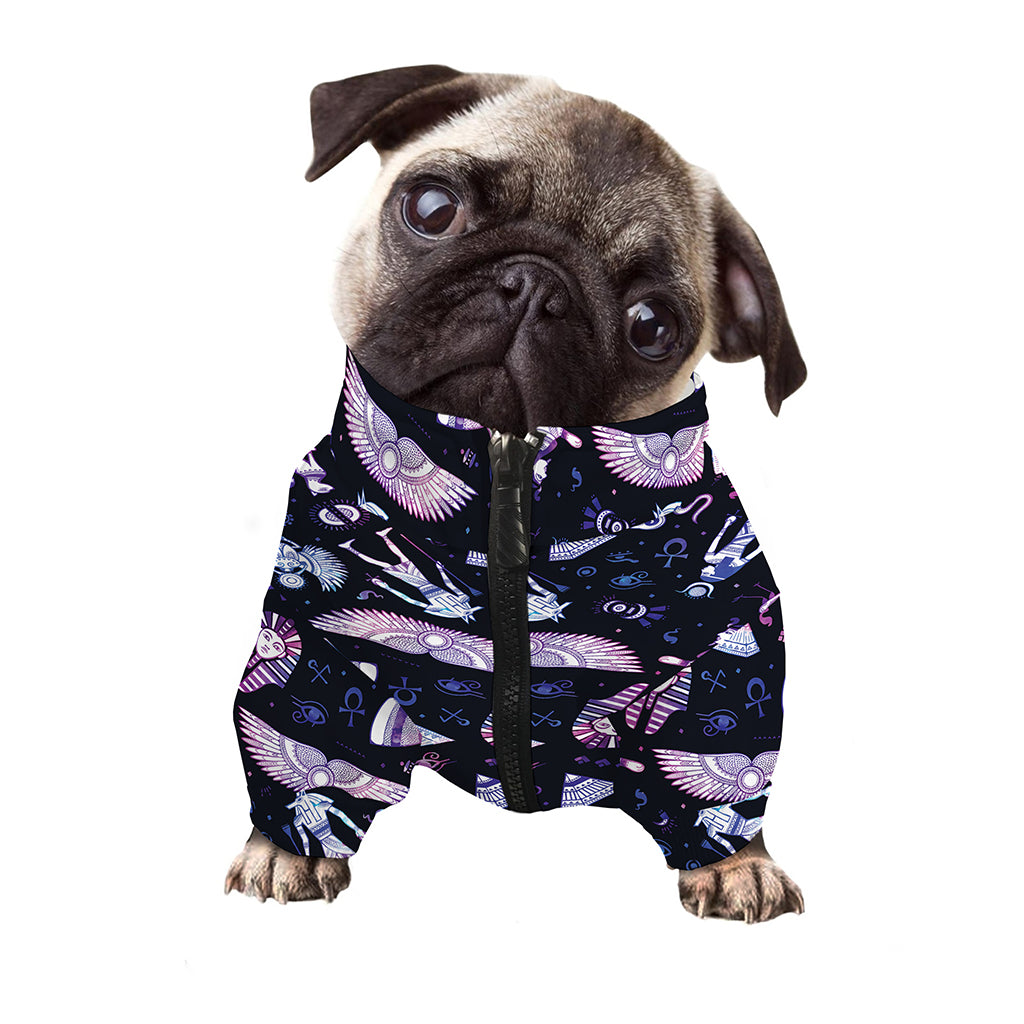 Egyptian Tribal Symbols Print Dog Zip Up Jacket
