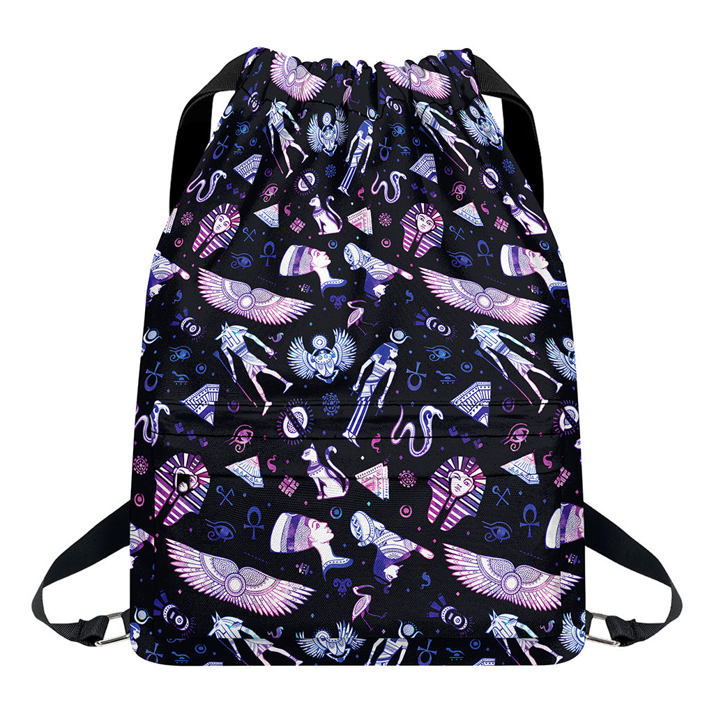 Egyptian Tribal Symbols Print Drawstring Backpack