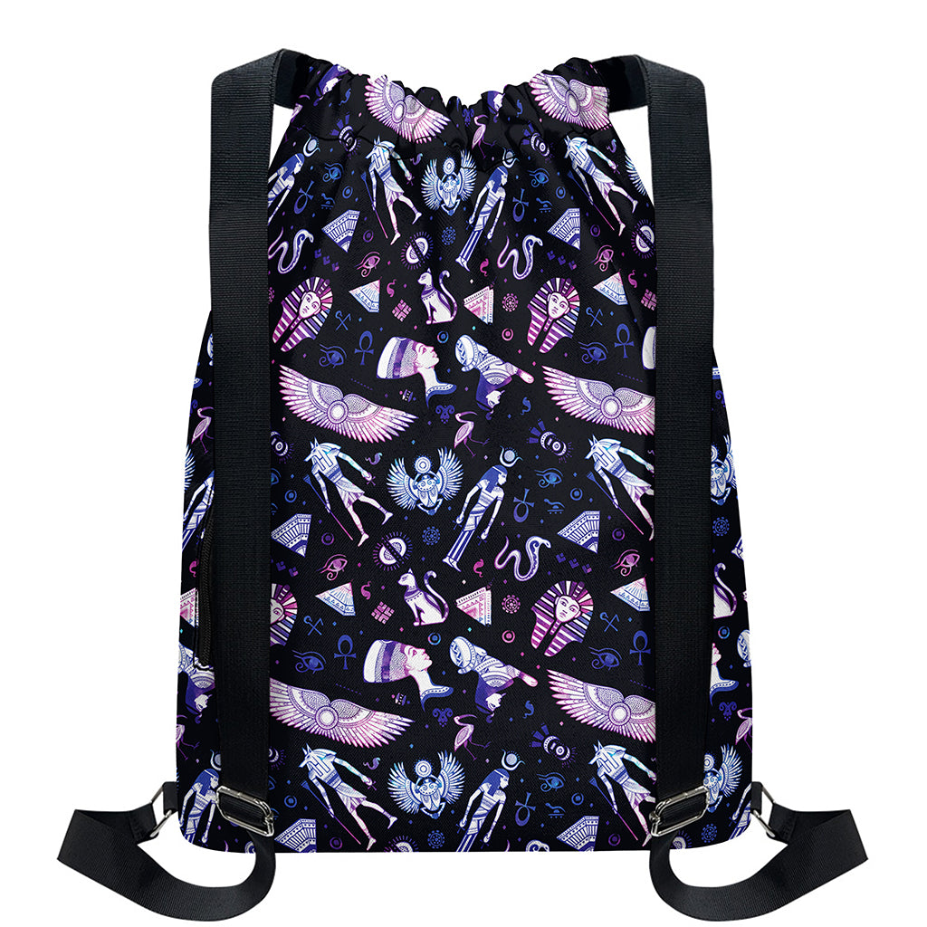 Egyptian Tribal Symbols Print Drawstring Backpack