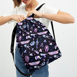 Egyptian Tribal Symbols Print Drawstring Backpack