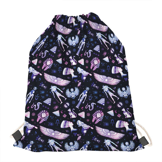 Egyptian Tribal Symbols Print Drawstring Bag