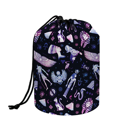 Egyptian Tribal Symbols Print Drawstring Makeup Bag