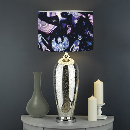 Egyptian Tribal Symbols Print Drum Lamp Shade
