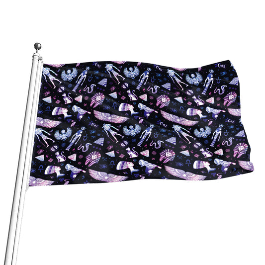 Egyptian Tribal Symbols Print Flag