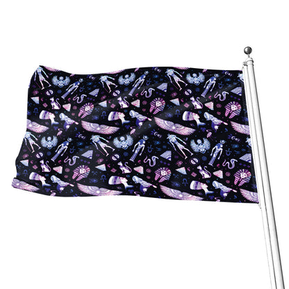 Egyptian Tribal Symbols Print Flag