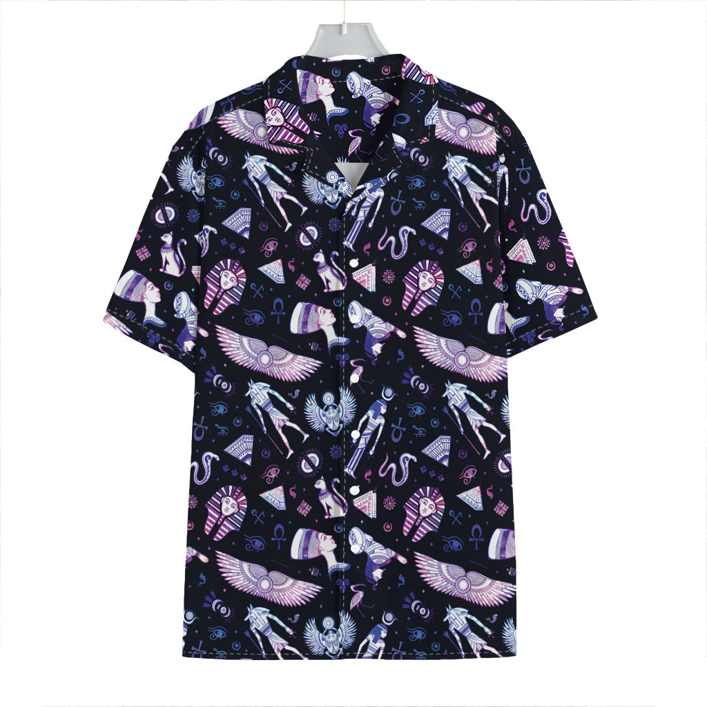 Egyptian Tribal Symbols Print Hawaiian Shirt