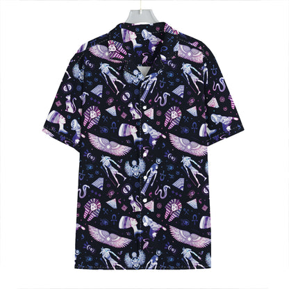 Egyptian Tribal Symbols Print Hawaiian Shirt