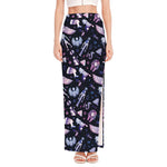 Egyptian Tribal Symbols Print High Slit Maxi Skirt